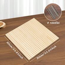 1pc Handmade Crochet Blocking Board, Bamboo Crochet Blocking Mats With 10 Pins, Complete Set For Crochet Knitting, Perfect Gift For Knitting Lovers