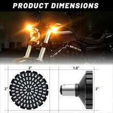 1个1157 LED转向灯，81颗LED前后转向灯组合灯泡，2英寸子弹头外壳，4个熏黑镜片，兼容哈雷戴维森Sportster、Street Glide、Road Glide、Electra Glide和Dyna车型。