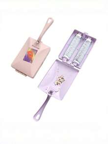 1pc Dual Roller Dust Cleaning Brush, Dual Roller Dust Cleaning Brush, Carpet Cleaning Vacuum Brush, Multi-Function Fabric Lint Remover Brush, Bedding Cleaning Brush, Extended Handle Carpet Brush, Sofa Static Dust Removal Bed Brush - Multicolor - View 2