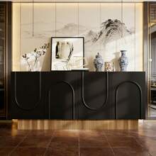 Storage Cabinets - Black + Wood + Particle Board - View 1