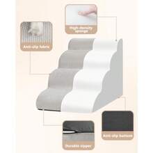 XGHRampa para escaleras para perros para cama y sofá escaleras para perros pequeños escaleras para mascotas con parte infer antideizante para gatos ejos escaleras para mascotas interes - Gris Claro - Ver 7