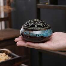 1 buah Pembakar Dupa Keramik Bertekstur Bergaya Vintage, Diffuser Aroma Gaya Cina untuk Dekorasi Rumah, Tempat Dupa Kerucut dengan Glasir Retak, Hadiah Premium untuk Festival & Rumah - MultiWarna - View 8