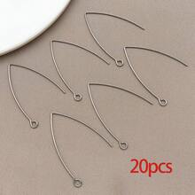 1pack Stainless Steel Earring Hooks Ear Wires French Wire Hooks With Loops Hypoallergenic Fish Hook Ear Wires For DIY Jewelry Making Finding - Silver - View 26