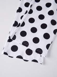 Women's Low Waisted Capri Pants Slim Fit Dot Print Cropped Leggings For Casual Occasions Work Omen's White  Black Polka Dot Cropped Wide-Leg Pants - Soft Stretchy Fabric Stylish Cute Casual Versatile Daily Lounge Wear(S-L) - 白色 - 查看 5