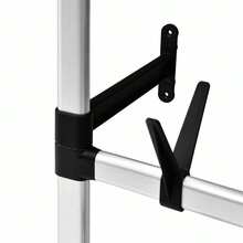 Telescopic Wardrobe System With Rods And Shelf Aluminium - Silver - View 9