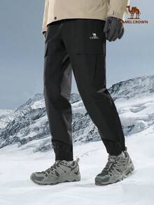CAMEL CROWN 男士户外三合一防风防水保暖加厚徒步滑雪裤，春秋季 - 幻影黑 - 查看 1