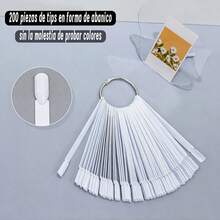 Tendencia200 Piezas Muestrario Abanico Con Aro Uñas AlmendraCalidad premium - Rosa - Ver 4