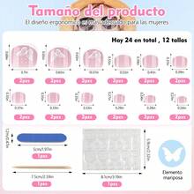 TendenciaUñas Postizas Para Pies Francesa Nails 24 Postizas Decoradas Blanco Uñas Postizas Para PiesCalidad premium - 1 - Ver 3