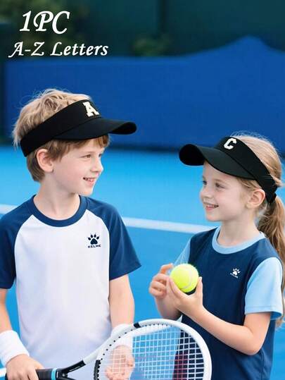 1pc Kids' Casual 26 English Letter Decor Sun Protection Adjustable Sports Outdoor Travel Snapback Cap
