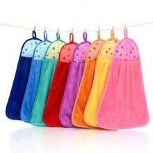 1PCS Decorative Kitchen Hand Towel With Apple Print, Turquoise Microfiber, Hanging Loop Design - màu xanh lá - Xem 7