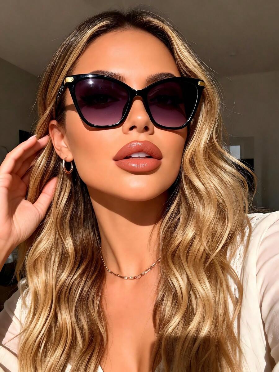 1 Pair Leopard Print Plastic Cat Eye Full Frame Fashion Glasses For Women, Suitable For Tropical Beach Vacation, Singles Party, Club, Family Outing, Outdoor Leisure Activities, Date Outfit