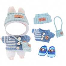 4pcs Set: Sweater Headband, Yarn Bag, Big Eye Sandals, For Labubu, Holiday & Birthday Gift (Excluding Plush Doll) - Multicolor - View 5