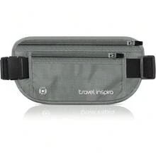 travel inspira Cinturón de Viaje Antirrobo con Protección RFID, Cremallera Segura y Bolsa Oculta para Pasaporte | Organizador Ultradelgado de Dinero en Efectivo | Viaje  y Ligero para Turistas - Gris - Ver 8