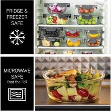 Juego recipientes vidrio herméticos almacenamiento alimentos tapas cierre fácil prueba fugas sin BPA refrigerador congelador 8 recipientes 16 piezas - JUEGO 16 RECIPIENTES (32 PZ) - Ver 2