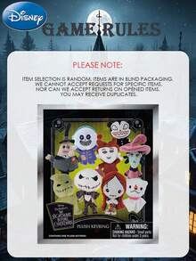 Disney 1个毛绒盲袋钥匙扣，随机一个神秘角色，柔软蓬松，可收藏，杰克、莎莉等角色，非常适合挂在背包、钱包上，也可作为万圣节、圣诞节礼物送给朋友或作为周年纪念礼物。NBC官方授权商品。 - 彩色 - 查看 6