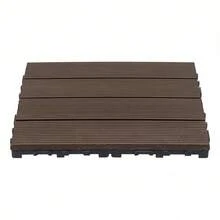 Modular Plastic Deck Flooring, Wood Type, Quick-Fit Installation, For Bathroom, Outdoor Area, Garden, Pool, Balcony, Veranda - Dark Brown - View 3