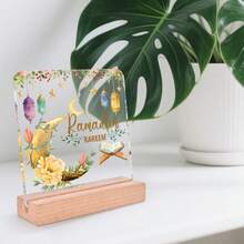 Festival Kareem Acrylic Desktop Decoration, Moon Stars Colorful Lantern Pattern Design, Festival Gifts, Best Gifts For Family Friends And Colleagues, Suitable For Home Desktop Office Room Decoration, Holiday Decoration Ramadan Home Decor Ramadan Decoration Ornaments Home Miniature Things Office Decor - Multicolor - View 10