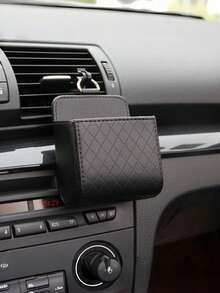 Car Air Vent Hanging Storage Organizer - Multi-Functional Vehicle-Mounted Phone Holder & Sundries Bag, Universal Auto Interior Tidying Container For Daily Essentials - A - View 1