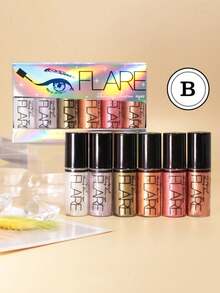 6件套迷你闪光液体眼影和眼线笔套装，彩色钻石闪亮玫瑰金银色液体闪光，防晕染，提亮，便携，专业级，适合派对、户外、阳光下妆容 - 彩色 - 查看 15