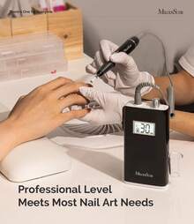 MelodySusie Professional Scamander Rechargeable 30000 Rpm Electric Nail Drills,SC320H Portable Electric E File, Acrylic Gel Grinder Tools With 6 Bits And Sanding Bands For Manicure Pedicure Carve Polish 4th Of July Women,Christmas Gifts - 黑色 - 查看 3