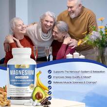 VIVONU 1000mg Magnesium Composite Capsule, Containing 8 Elements, Including Glycine, Citrate, Malate, Calcium Taurate, Oxides, Carbonates, Aspartic Acid, Taurine Bone, Muscle, Recovery, Energy, Vegan, Non GMO, 90 Capsules - 3 bottle - 查看 5