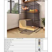 2-Tier Cat Cage, Indoor Cat House With Large Space, Cat Condo Furniture - Multicolor - View 8