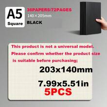 A5/B5 Kraft Paper/Black Notebook, Minimalist Stitched Workbook, Lined Grid, Student Notepad, Blank Notebook, Travel Journal, Unlined Sketchbook, Memo Diary, Planner, Office & School Supplies, Back To School Essentials