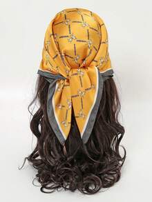 1条佩斯利花纹波西米亚风头巾，可作沙滩时尚围脖或连衣裙使用