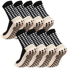 Men'S Grip Soccer Socks Anti Slip Athletic Socks Non Slip Football Basketball Socks With Grip Pads2/4/6 - 4Đen - Xem 2