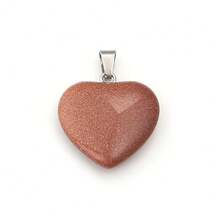 1pc Natural Heart-Shaped Stone Pendant, DIY Necklace Beads Accessory - Multicolor - Heart Shape - View 19