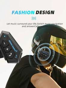 1 st trådlösa motorcykelhjälmhörlurar handsfree-samtalskit, stereo anti-störningsmusikhögtalare