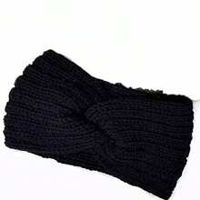 1 unidade de faixa de cabeça feminina para aquecer as orelhas no inverno, faixa de cabelo grossa tricotada, acessório para cabelo para clima frio. - Multicolorido - Ver 8