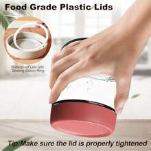 XGHJuego de 4 Piezas Frascos de d con Tapa ermé 500ml Overnig Oa Jar para Dulces Yogur Ensaladas y Almacenamiento de Alimentos Secos/Líquidos Diseño ble - como en la foto - Ver 4