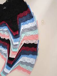 18条/包 女士高腰性感蕾丝丁字裤 - 彩色 - 查看 6