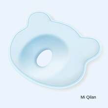 Almohada con forma de cabeza plana para bebé, antideflexión, espuma de memoria - Azul - Ver 1