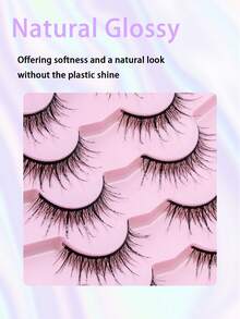 7 pares de pestañas postizas de estilo manga, pestañas postizas de visón falso de ojos de gato, pestañas postizas naturales y completas, extensiones de pestañas voluminosas, artículos esenciales de viaje para maquillaje (DM-10) Pestañas postizas, pestañas, pestañas postizas, pestañas falsas, pestañas con brillo, pestañas con rhinestones. - Negro - Ver 4