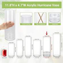 Suream 11.8 Inch Tall Plastic Flower Vases Bulk, Unbreakable Acrylic Cylinder Vases For Wedding Centerpieces, Home Living Party Dinner Office Decorations - 11.8inchHx4.7inchW - View 3