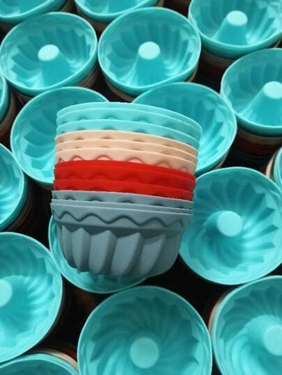 12 piezas Moldes de silicona con forma de calabaza de colores aleatorios, material antiadherente, fácil desmoldado, resistente al calor, fácil de limpiar, especial para pasteles/postres/gelatinas, ideal para hornear con niños, reuniones familiares, preparación de comidas de Ramadán, herramienta de cocina imprescindible, regalo ideal para el Día de la Madre y mejores amigas, accesorios de cocina