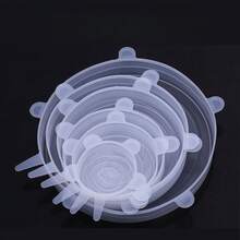 6pcs Universal Silicone Stretch Lids Set, Reusable Food Storage Covers, Elastic Stretch To Fit Bowls, Cups, Plates, Glasses, Fruits, Etc. - Multicolor - View 11