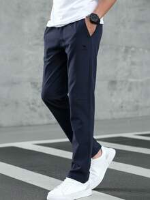 CAMEL CROWN Men's Soft Shell Fleece Lined Casual Sweatpants, Warm, Windproof, Waterproof, Anti-Static, Suitable For Autumn/Winter - Dark Blue - View 8