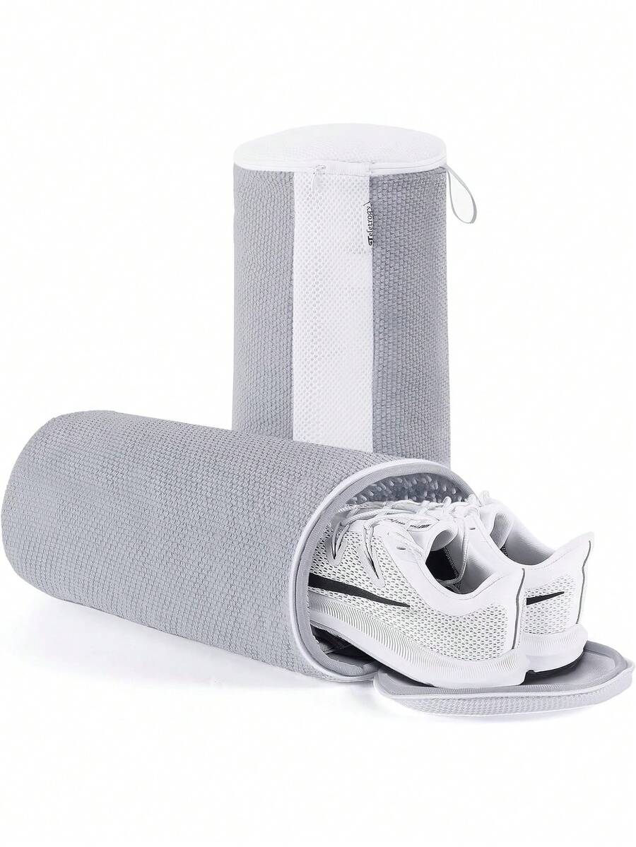 Bolsa para Lavar Tenis en Lavadora, Bolsa de Lavandería para Zapatos para Lavadora Que Mantiene Limpieza de 360°, Bolsa de Lavado Duradera con Cierre Oculta, Gris,37367076 - Rosa Pálido - Ver 1
