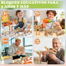 TendenciaJuguete Herramientas Niño Kit Taladro Infantil 158pcsCalidad premium - Madera - Ver 8