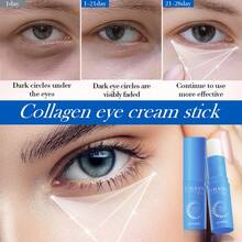 1支胶原蛋白眼霜棒，抗皱眼霜，修复眼部衰老迹象。适用于眼袋、鱼尾纹、细纹、黑眼圈、皱纹及其他衰老迹象。显著提亮疲惫双眼，滋养娇嫩的眼周肌肤。 - 彩色 - 查看 8