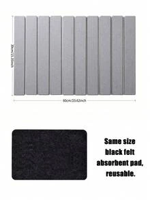 1pc Foldable Silica Gel Dish Drying Mat With Absorbent Pad - Multifunctional Kitchen Drainer Mat, Sturdy & Non-Slip, Also Suitable As Bathroom Countertop Coaster & Splash Guard, Quick Drying, Great Mother's Day Gift - Multicolor - View 13