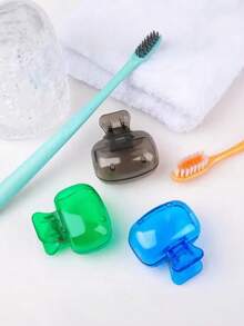 1/2/4/6PCS Travel Toothbrush Head Covers Toothbrush Protector Cap Brush Pod Case Protective Portable Plastic Clip For Household Travel - Multicolor - View 2