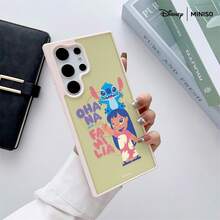 Miniso Disney Stitch & Lilo Phone Case OHANA QUER DIZER FAMILIA Theme Design Warm & Cute Disney Accessory Transparent Magnetic Shockproof Case Suitable For Samsung S25 Ultra/S25 Plus/S25/S24 Ultra/S24 Plus/S24/S23 Ultra/S23 FE/S23 Plus/S23/S22Ultra/S22 Plus/S22 Stocking Stuffers The Girlfriend The Chosen Early Fall Fashion - màu đen - Xem 3