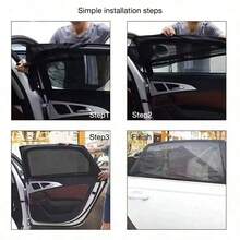 Easypie Selection 2 Or 4 Piece Car Window Nets, Universal Mosquito Screens For All Cars - Ventilated Protection For Sunshade, Door And Side Window - Black - View 5
