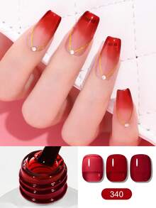 peacecolor 6pcs Jelly Crystal Nail Polish Set, 10ml Pink, Red, Brown, Black Crystal Removable Translucent Nail Gel Polish, Suitable For Nail Art DIY At Home Or Salon, Nail Gel Gift - 彩色 - 查看 3