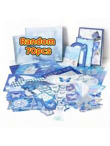 Cosmic Mystery Warm Gift Box, Ins Stationery Set, Vintage Aesthetic Tape, Stickers, Space & Planet Materials Paper Set - Multicolor - View 10