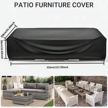 600D Patio Furniture Cover, Heavy Duty Outdoor Furniture Cover, Sofa Set Table & Chair Cover, 137*57*35 Inches,Women's Day,Travel Essentials,Wedding Favours,Y2k,Bedroom,Car Accessories Women,Kitchen Decor,Kitchen Decor,Household Items - Black - View 9